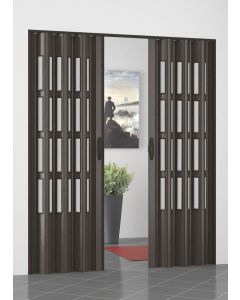 Porta a Soffietto in PVC Con Vetri a 2 Ante